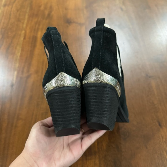 Jeffrey Campbell Cromwell Western Cutout Ankle Booties Black Leather Sz 7.5 Boho - Picture 7 of 8